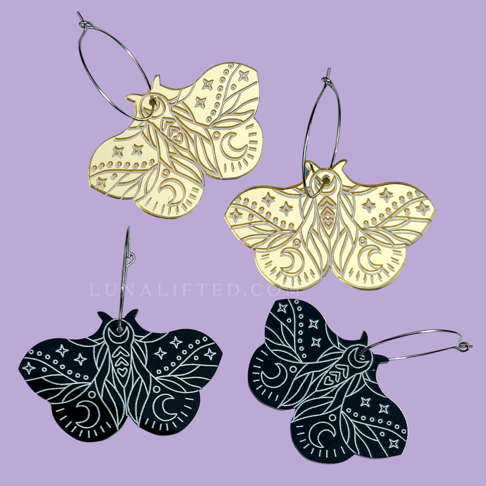 Moon Moth Earrings