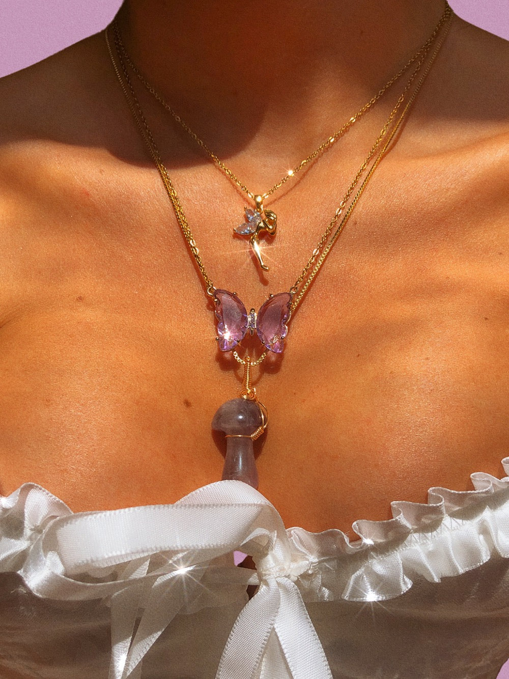 Amethyst Magic Mushroom Necklace