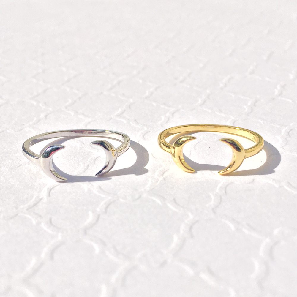Double Crescent Moon Ring