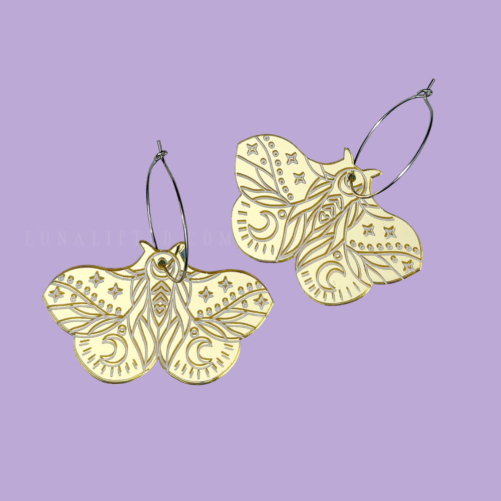 Moon Moth Earrings