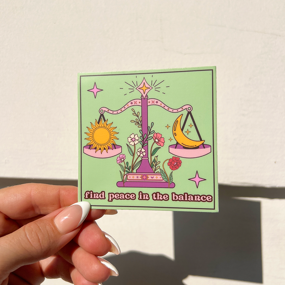 Find Peace in the Balance Sticker