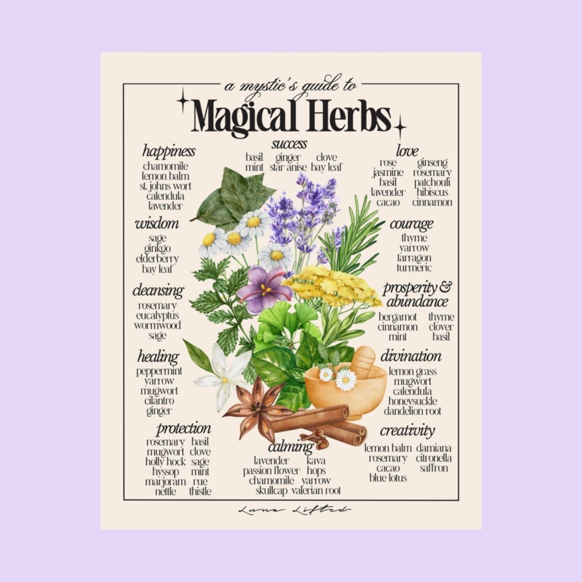 A Mystic's Guide To Magical Herbs Art Print