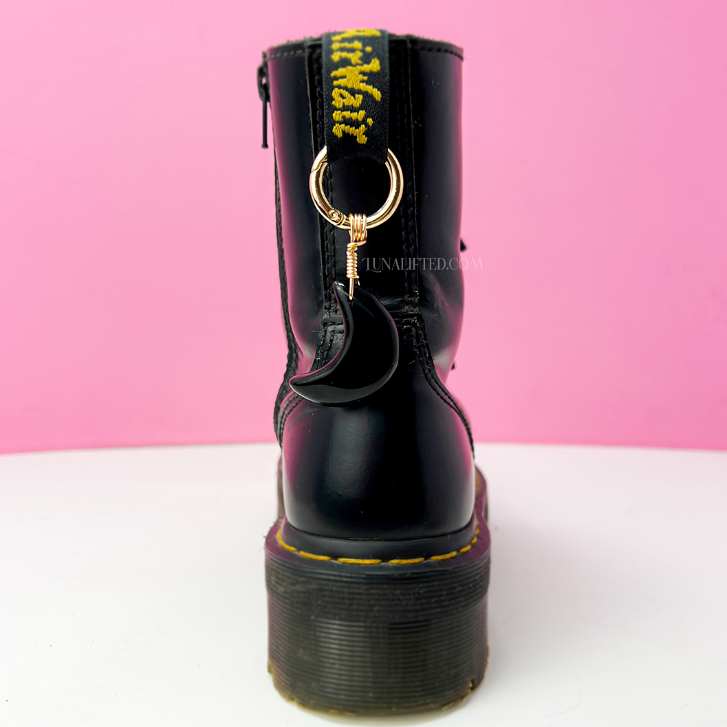 Obsidian Crescent Boot Charm