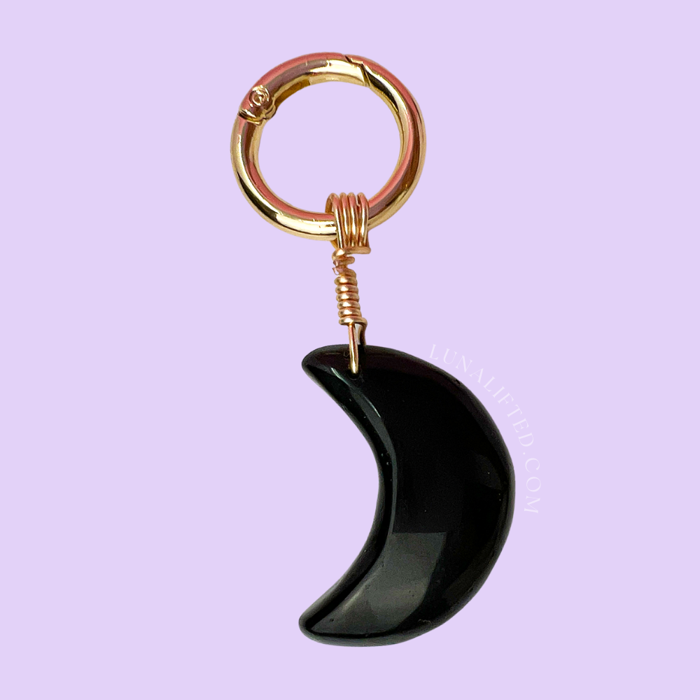 Obsidian Crescent Boot Charm