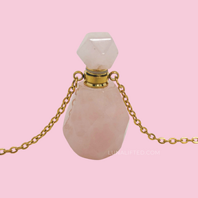 Rose Quartz Potion Bottle Necklace
