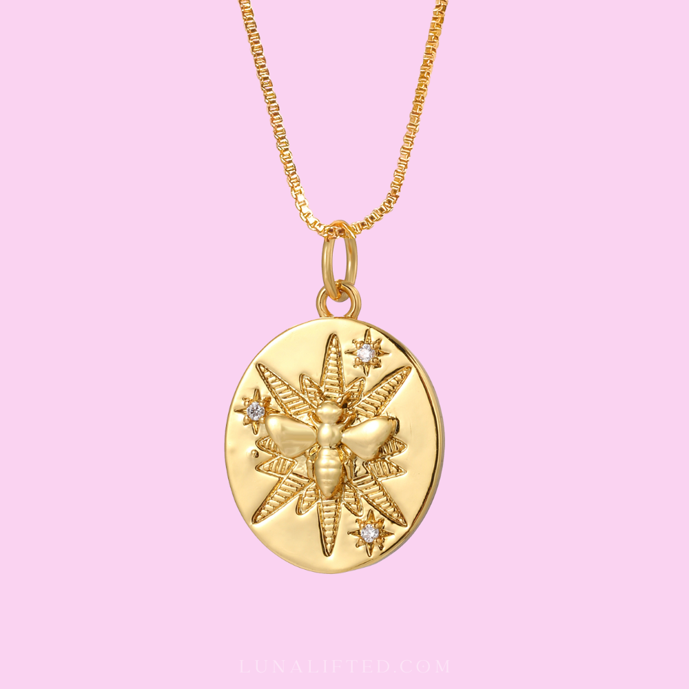 Sacred Bee Coin Necklace